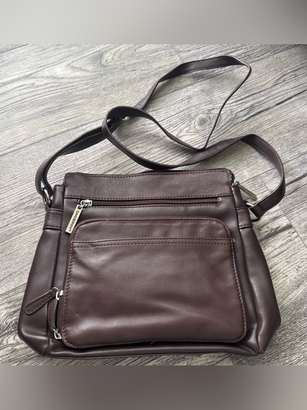 Giani Bernini Brown Leather Crossbody Bag